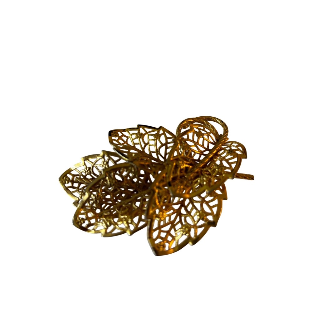 Judy Lee Brooch Women OS Gold Filigree Leaf Vintage Mid-Century Pin